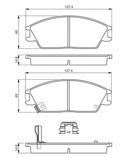 Kit de plaquettes de frein, frein à disque BOSCH 0986494620