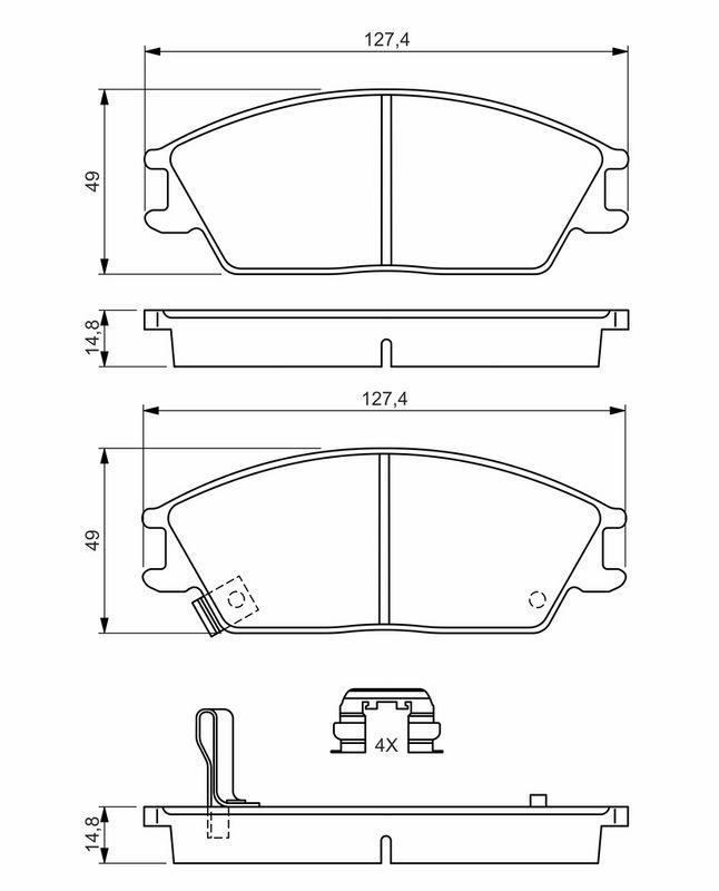 Kit de plaquettes de frein, frein à disque BOSCH 0986494620