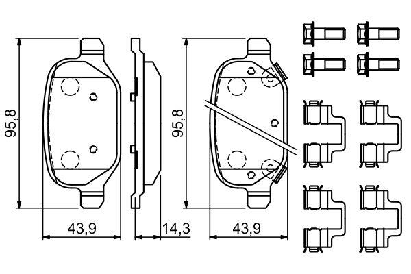 Kit de plaquettes de frein, frein à disque BOSCH 0 986 494 935