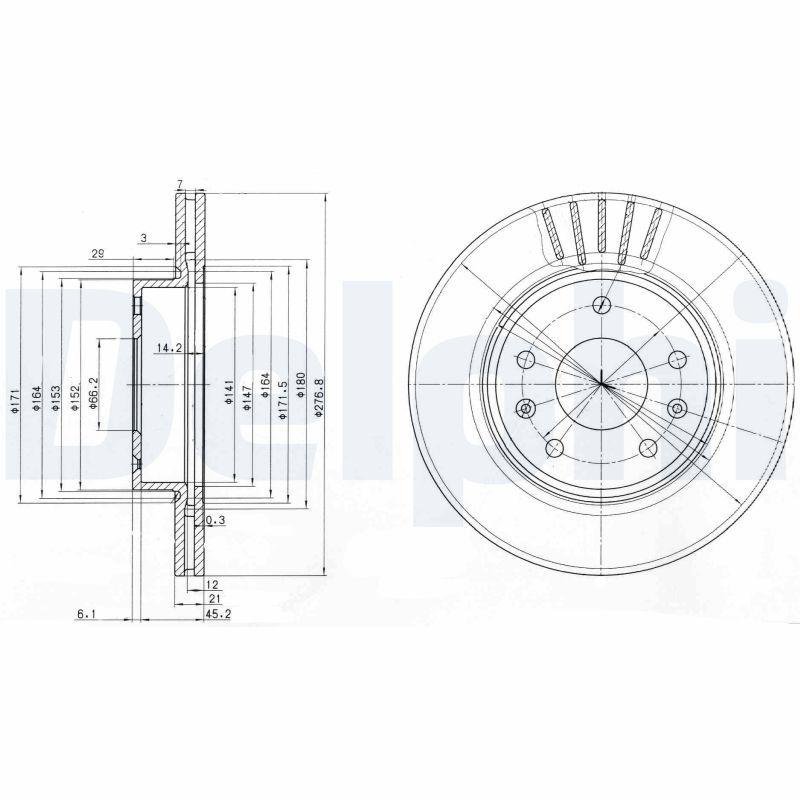 Disque de frein DELPHI BG3702C