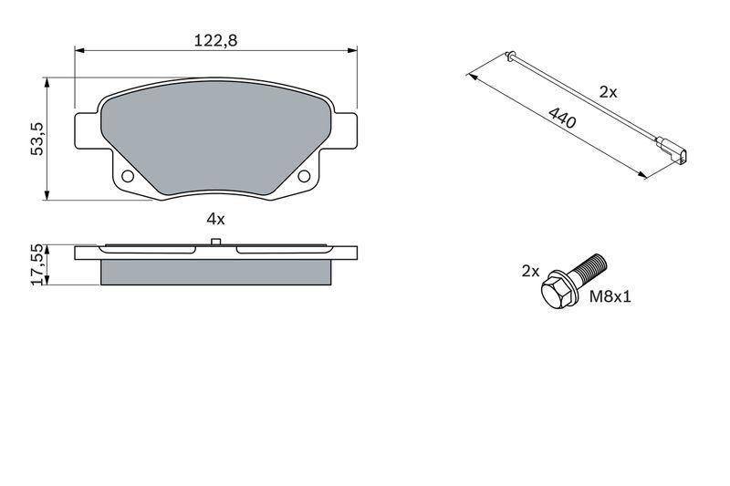 Kit de plaquettes de frein, frein à disque BOSCH 0 986 494 171