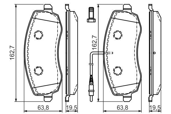 Kit de plaquettes de frein, frein à disque BOSCH 0 986 494 385