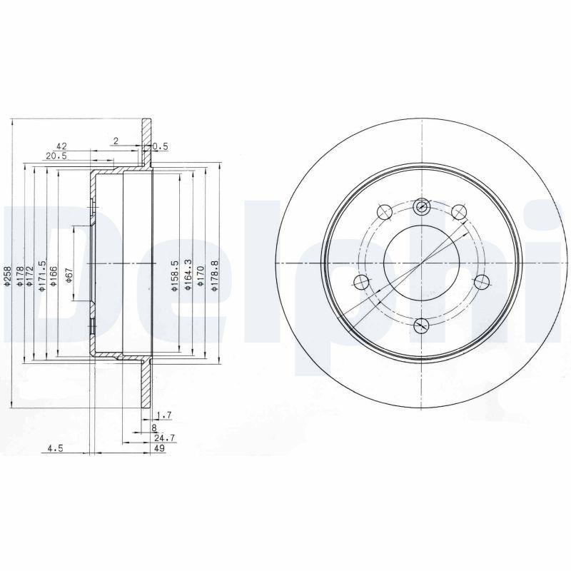 Disque de frein DELPHI BG3710