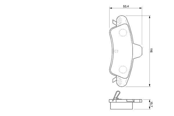 Kit de plaquettes de frein, frein à disque BOSCH 0 986 424 744