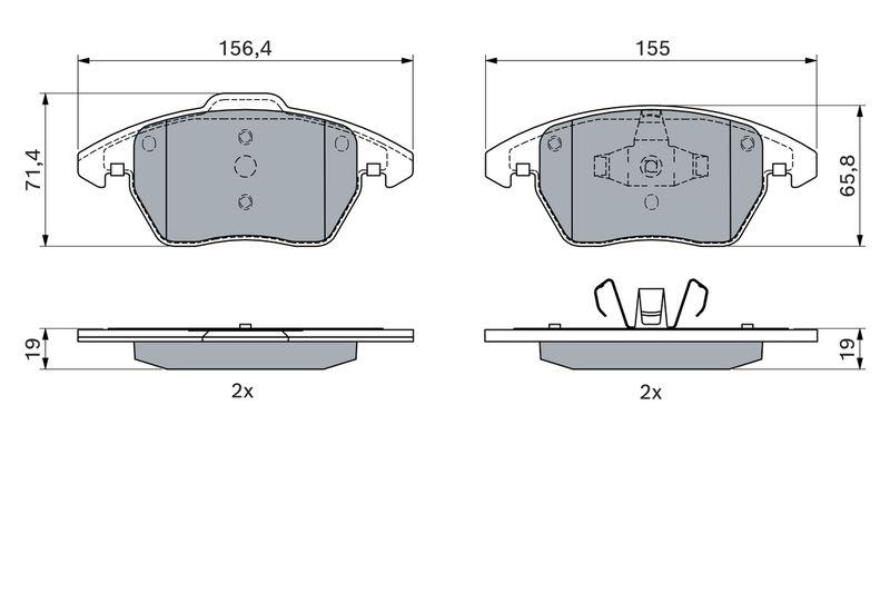 Kit de plaquettes de frein, frein à disque BOSCH 0 986 424 825
