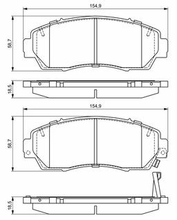 Kit de plaquettes de frein, frein à disque BOSCH 0986494685