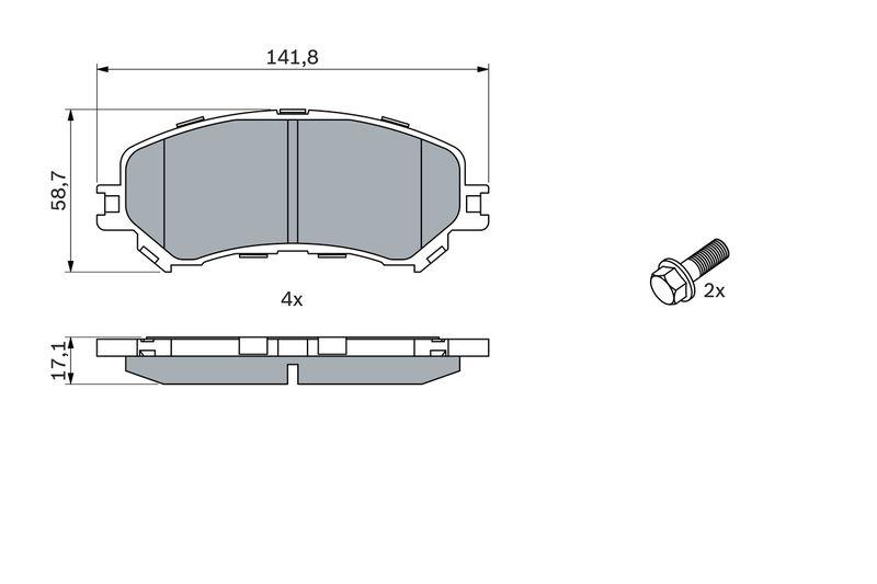 Kit de plaquettes de frein, frein à disque BOSCH 0 986 494 722