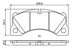 Kit de plaquettes de frein, frein à disque BOSCH 0986494787