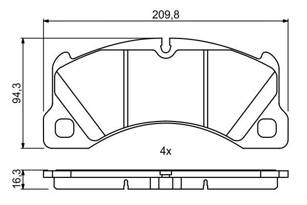 Kit de plaquettes de frein, frein à disque BOSCH 0986494787