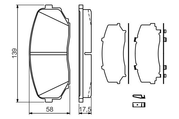 Kit de plaquettes de frein, frein à disque BOSCH 0 986 494 375