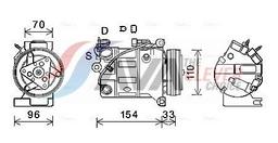 Compresseur, climatisation AVA QUALITY COOLING VOAK183