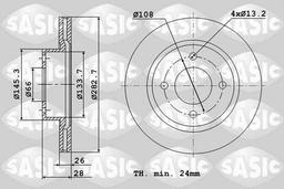 Disque de frein SASIC 2464R74J