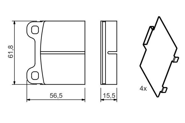 Kit de plaquettes de frein, frein à disque BOSCH 0 986 466 302
