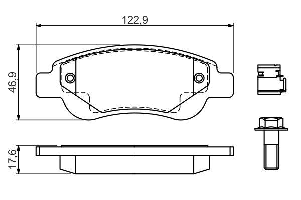 Kit de plaquettes de frein, frein à disque BOSCH 0 986 494 606
