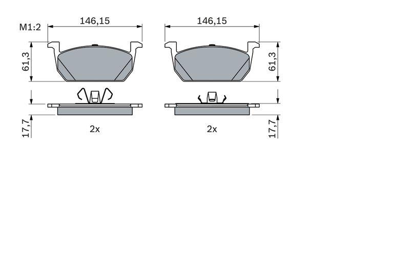 Kit de plaquettes de frein, frein à disque BOSCH 0 986 424 846