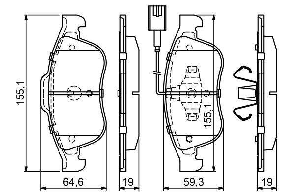 Kit de plaquettes de frein, frein à disque BOSCH 0 986 494 680