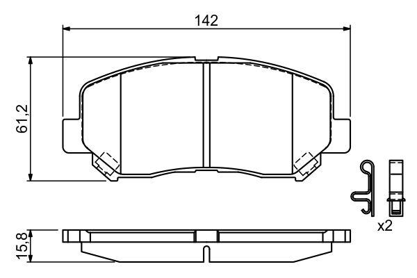 Kit de plaquettes de frein, frein à disque BOSCH 0 986 494 675