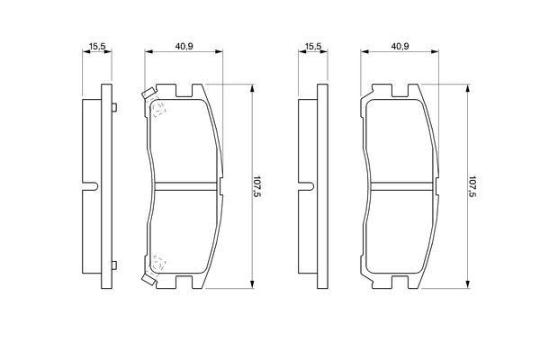 Kit de plaquettes de frein, frein à disque BOSCH 0 986 461 145