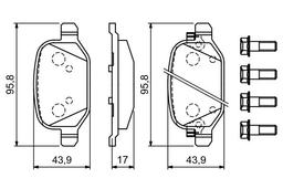 Kit de plaquettes de frein, frein à disque BOSCH 0986494934