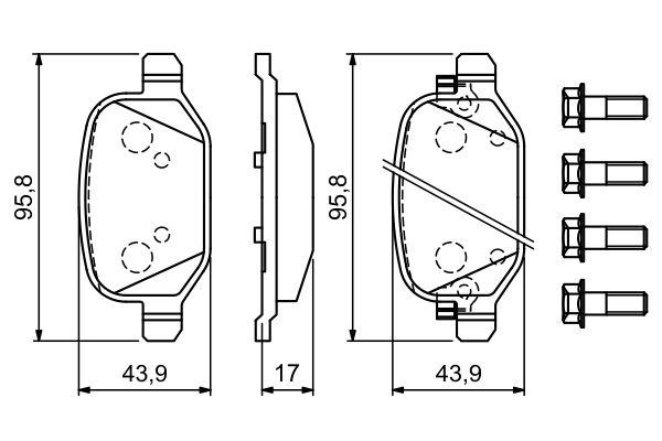 Kit de plaquettes de frein, frein à disque BOSCH 0986494934