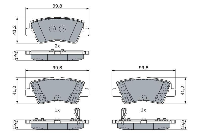 Kit de plaquettes de frein, frein à disque BOSCH 0986424959