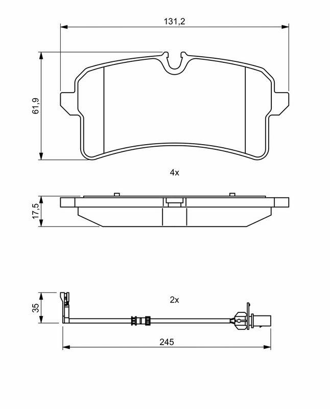 Kit de plaquettes de frein, frein à disque BOSCH 0986494842