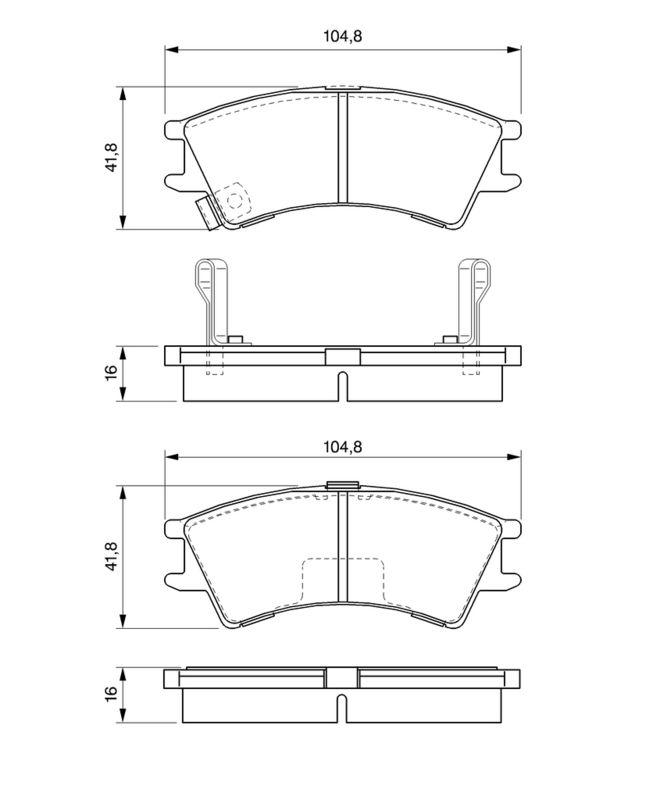Kit de plaquettes de frein, frein à disque BOSCH 0986424575