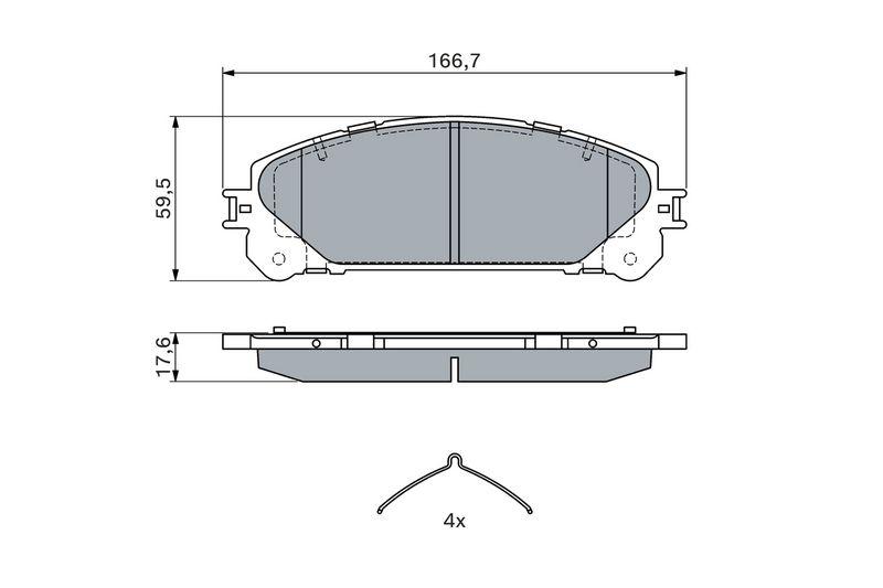 Kit de plaquettes de frein, frein à disque BOSCH 0 986 494 686