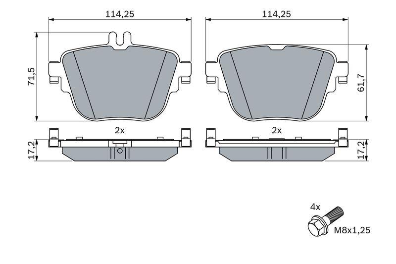 Kit de plaquettes de frein, frein à disque BOSCH 0 986 424 859