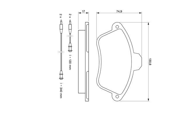Kit de plaquettes de frein, frein à disque BOSCH 0 986 460 951