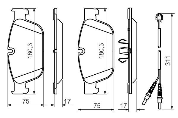 Kit de plaquettes de frein, frein à disque BOSCH 0 986 494 526