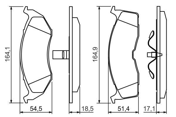 Kit de plaquettes de frein, frein à disque BOSCH 0986424363