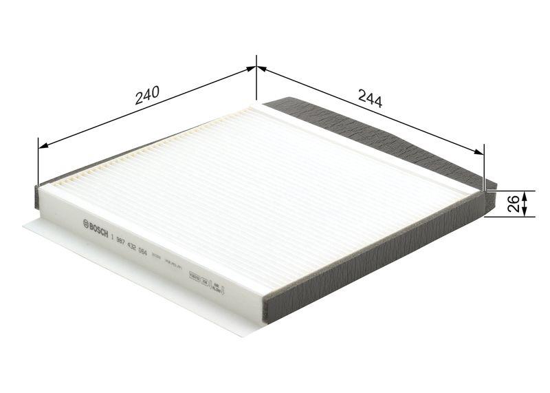 Filtre, air de l'habitacle BOSCH 1987432064