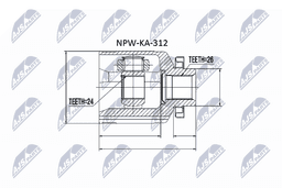 Jeu de joints, arbre de transmission NTY NPW-KA-312