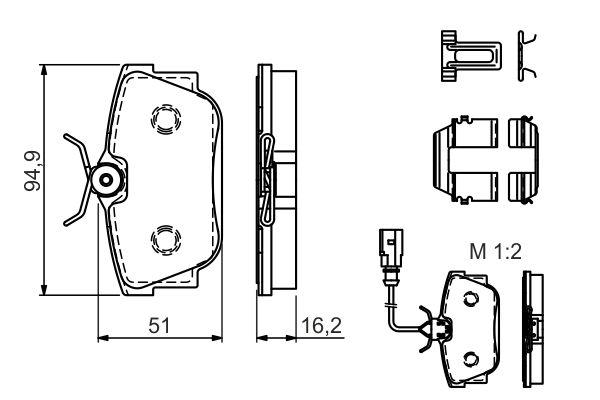Kit de plaquettes de frein, frein à disque BOSCH 0 986 494 529