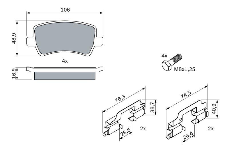 Kit de plaquettes de frein, frein à disque BOSCH 0986494213