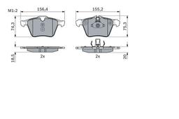 Kit de plaquettes de frein, frein à disque BOSCH 0 986 424 125