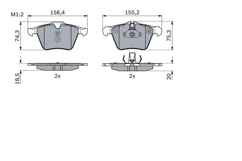 Kit de plaquettes de frein, frein à disque BOSCH 0 986 424 125