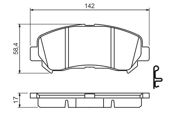 Kit de plaquettes de frein, frein à disque BOSCH 0 986 494 501