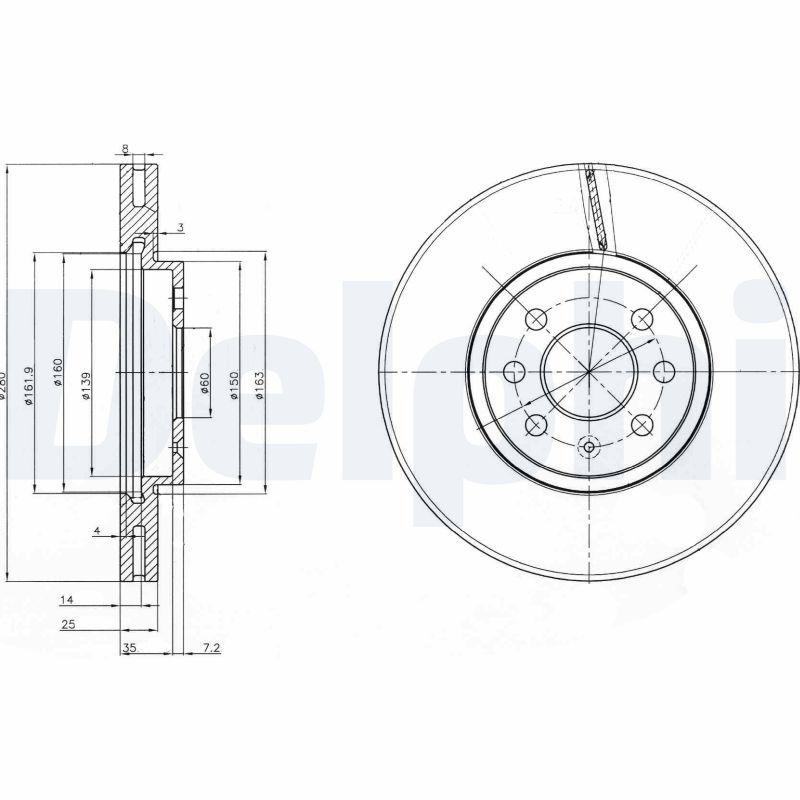 Disque de frein DELPHI BG3989