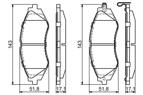 Kit de plaquettes de frein, frein à disque BOSCH 0986424474