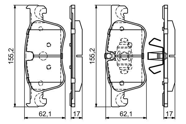 Kit de plaquettes de frein, frein à disque BOSCH 0 986 494 695