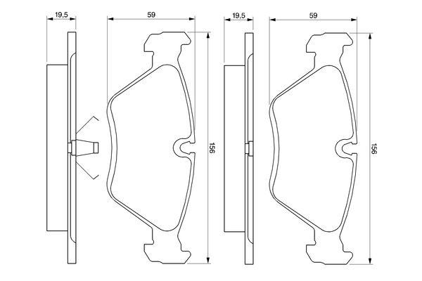 Kit de plaquettes de frein, frein à disque BOSCH 0 986 461 752