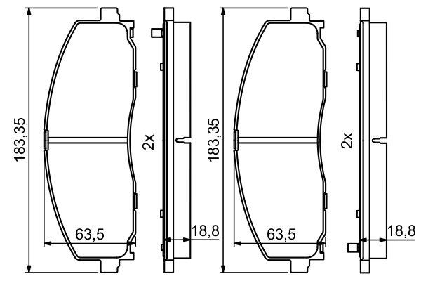 Kit de plaquettes de frein, frein à disque BOSCH 0 986 494 769