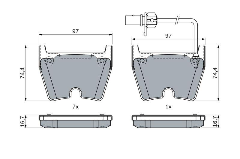 Kit de plaquettes de frein, frein à disque BOSCH 0 986 424 949