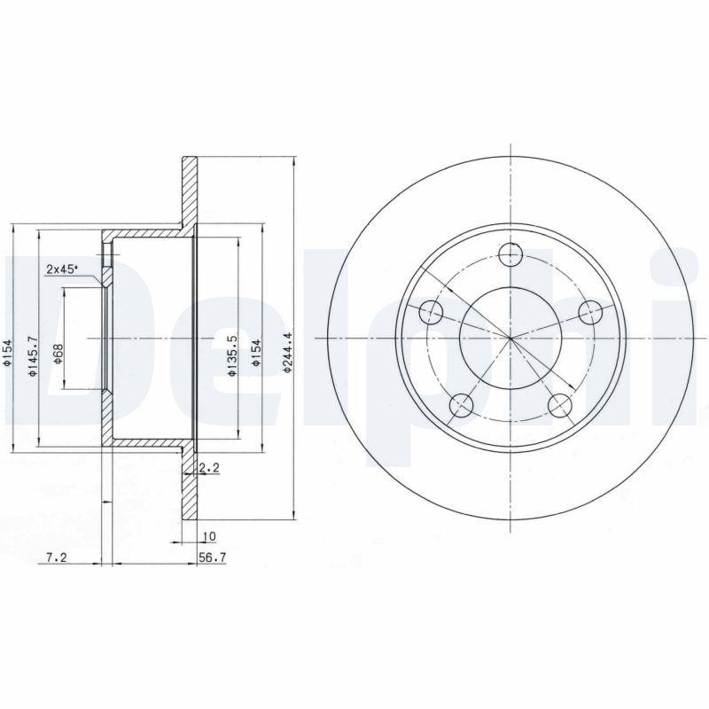 Disque de frein DELPHI BG2746