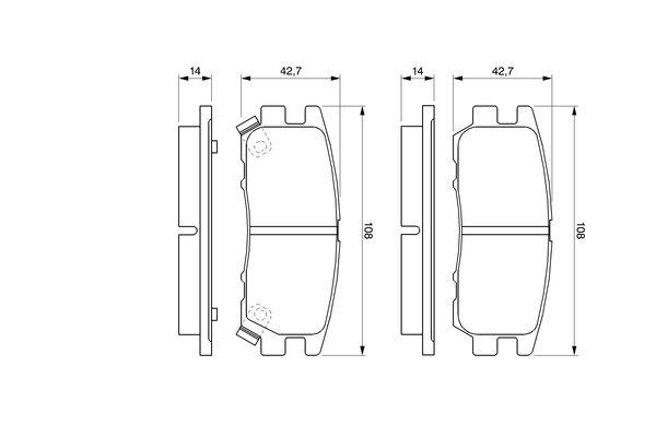 Kit de plaquettes de frein, frein à disque BOSCH 0 986 461 768