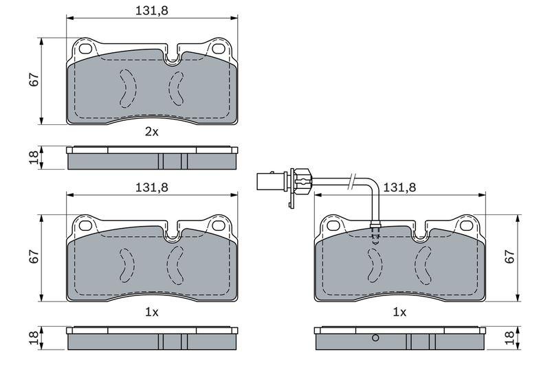 Kit de plaquettes de frein, frein à disque BOSCH 0 986 494 956