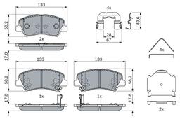 Kit de plaquettes de frein, frein à disque BOSCH 0 986 424 951