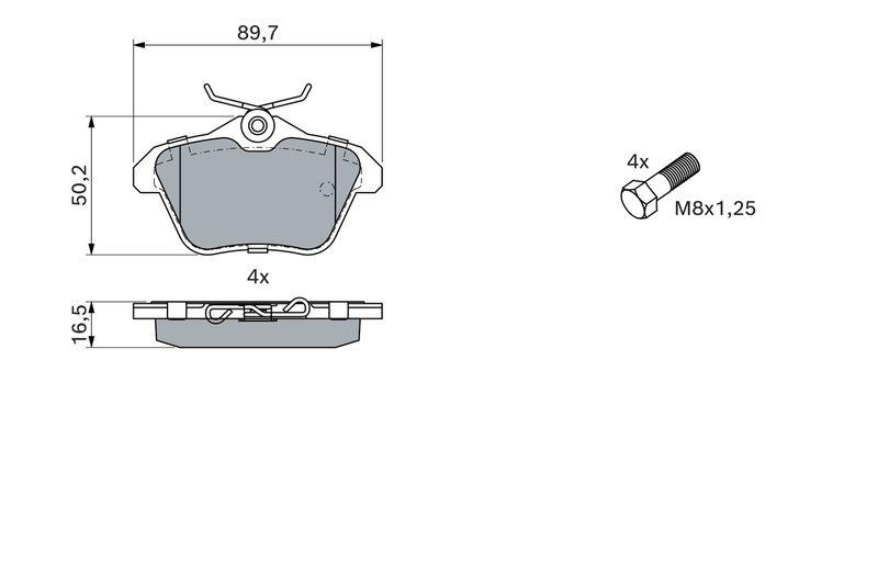 Kit de plaquettes de frein, frein à disque BOSCH 0 986 494 020